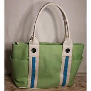Sonoma Lifestyle Lime Green Tote Purse Beach Bag Colorful 70s